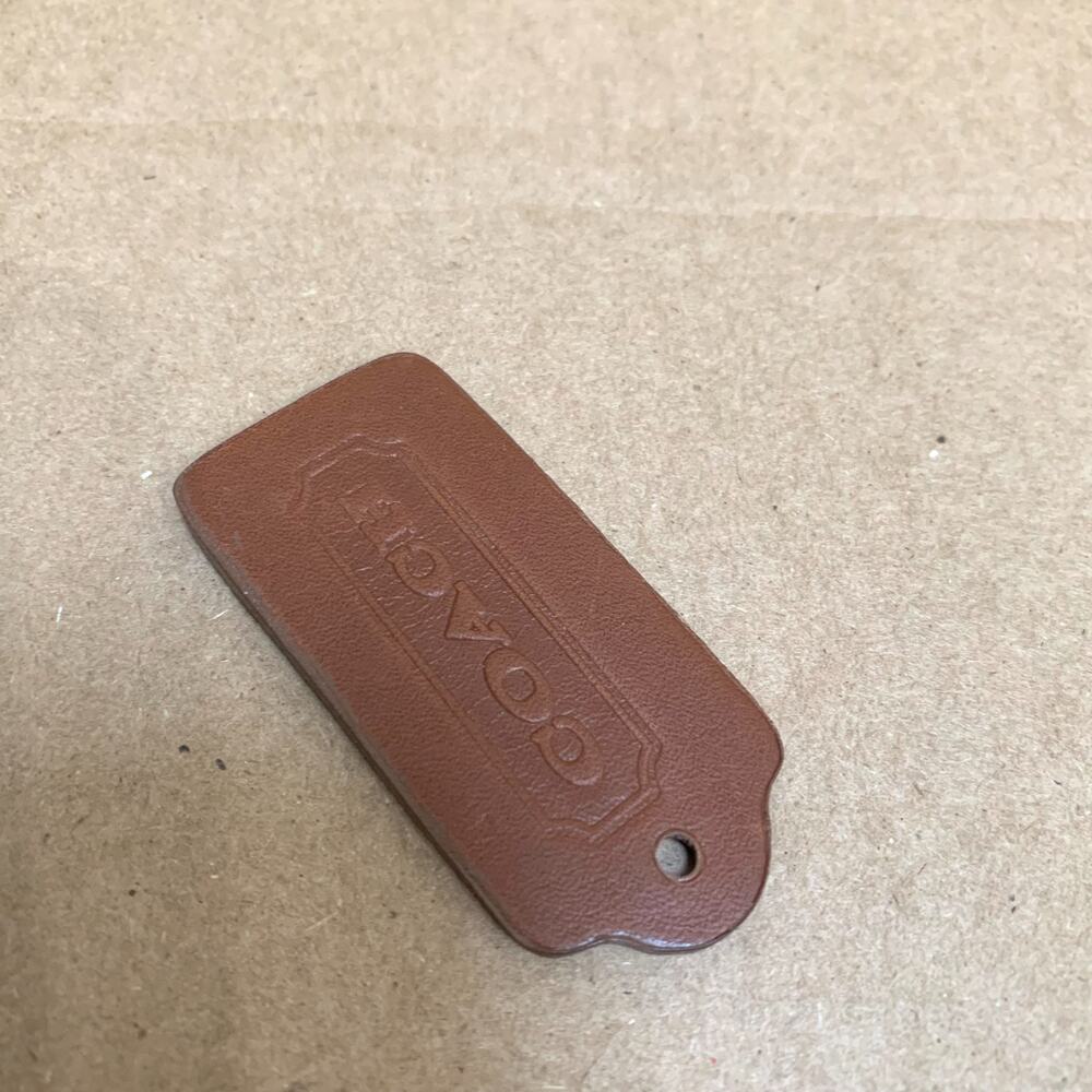 Authentic COACH Dark Brown Leather Vintage Lozenge Hang Tag Purse Charm 2.25" - Picture 5 of 7